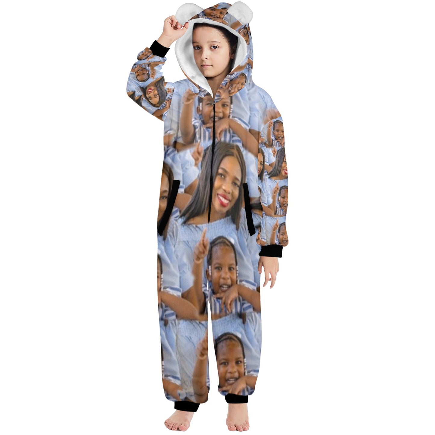 Zip Up Hooded Custom Pajama