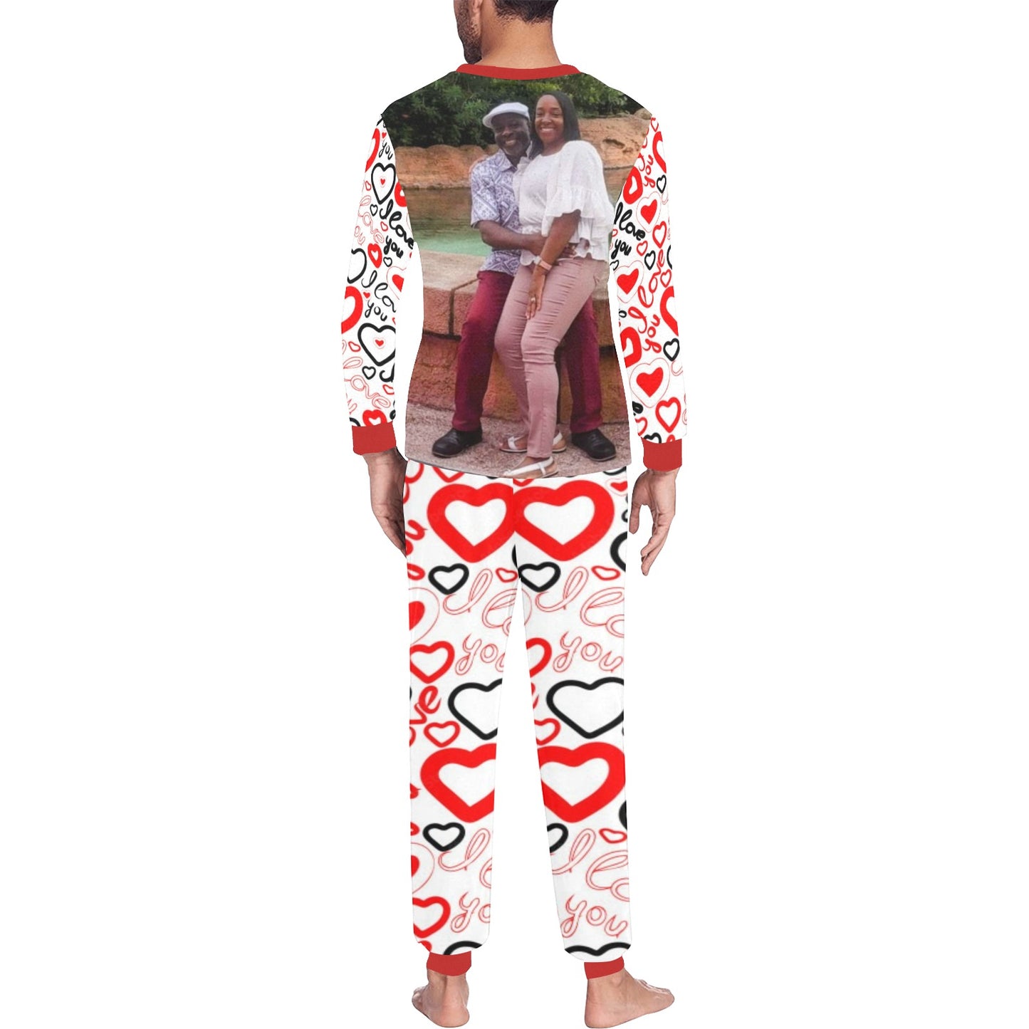 Men Round Neck Long Sleeves Custom Pajama