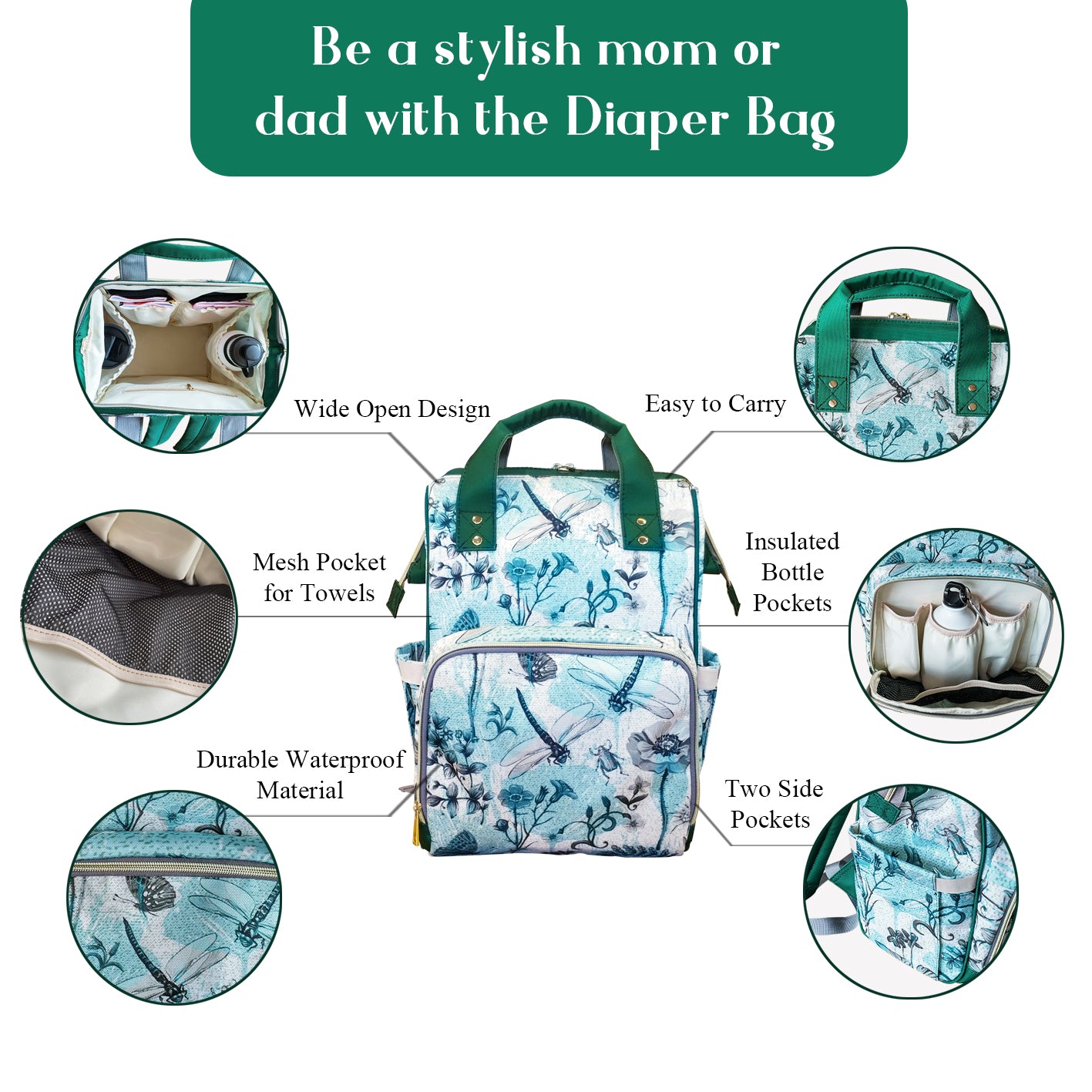 Personalized Dinosaur Diaper Bag Backpack – Little